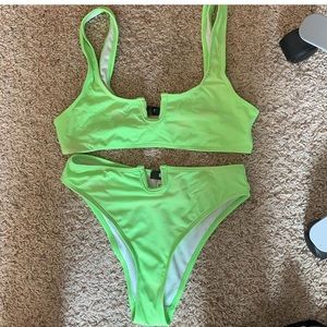 Neon green swimsuit